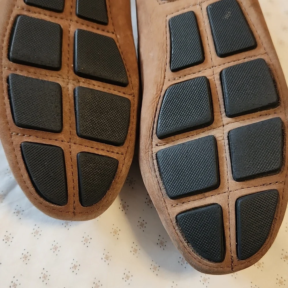 BLACK By Saks Fifth Avenue Tan Leather Driving Loafers Size 7.5 B
